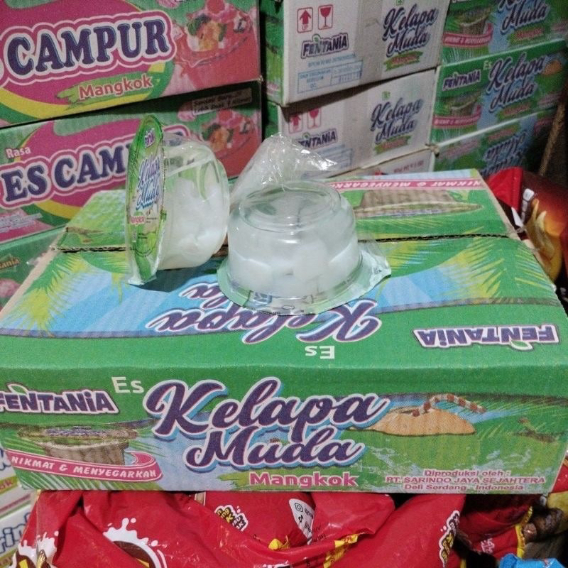 

Minuman Kelapa Muda Mangkok fentania kardus isi 24 pcs