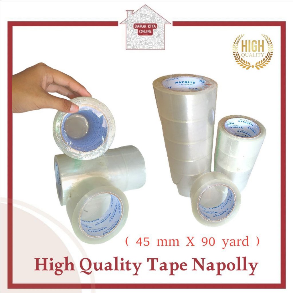 

Lakban Isolasi Bening Putih napolly / Lakban Murah Bening / Lakban bening 90 yard / Lakban Coklat