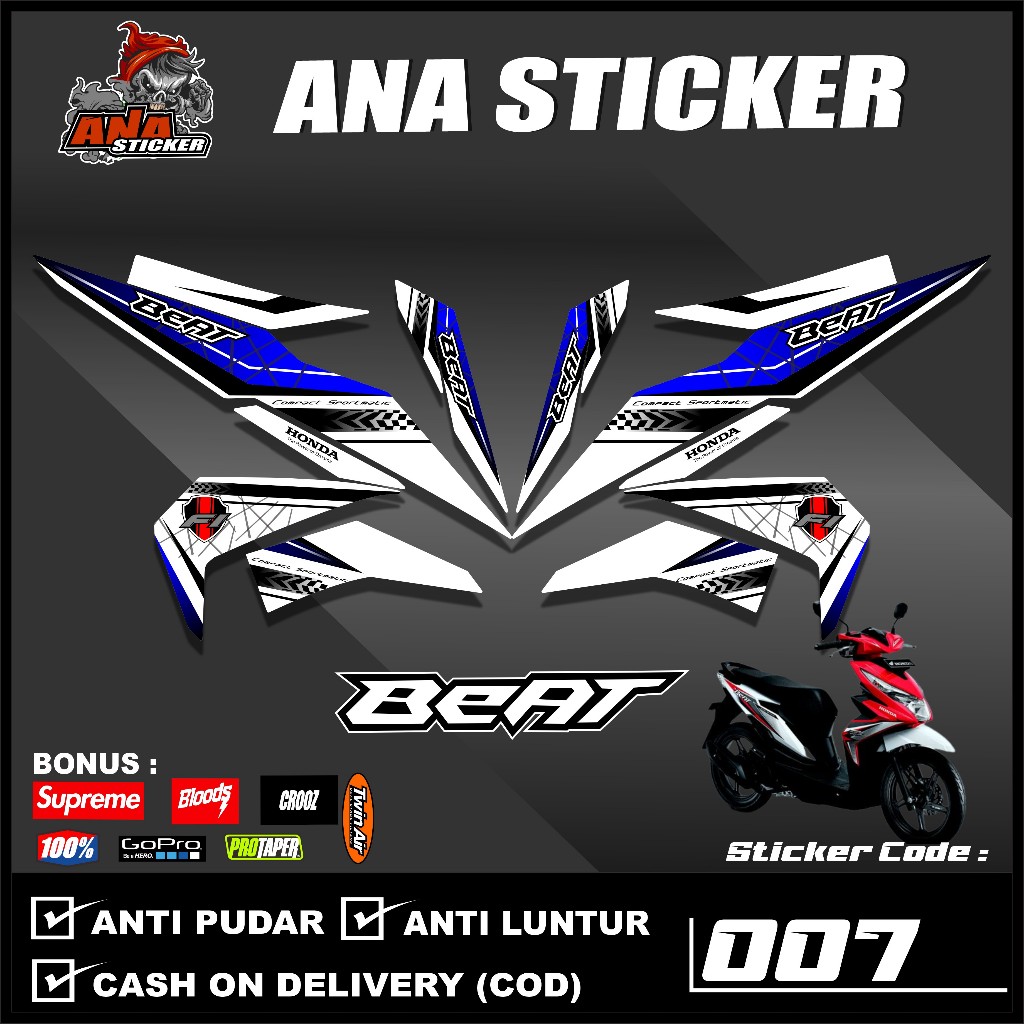 007 Striping Honda Beat Fi 2017-2019 - Striping Variasi List Beat Fi GRAFIS