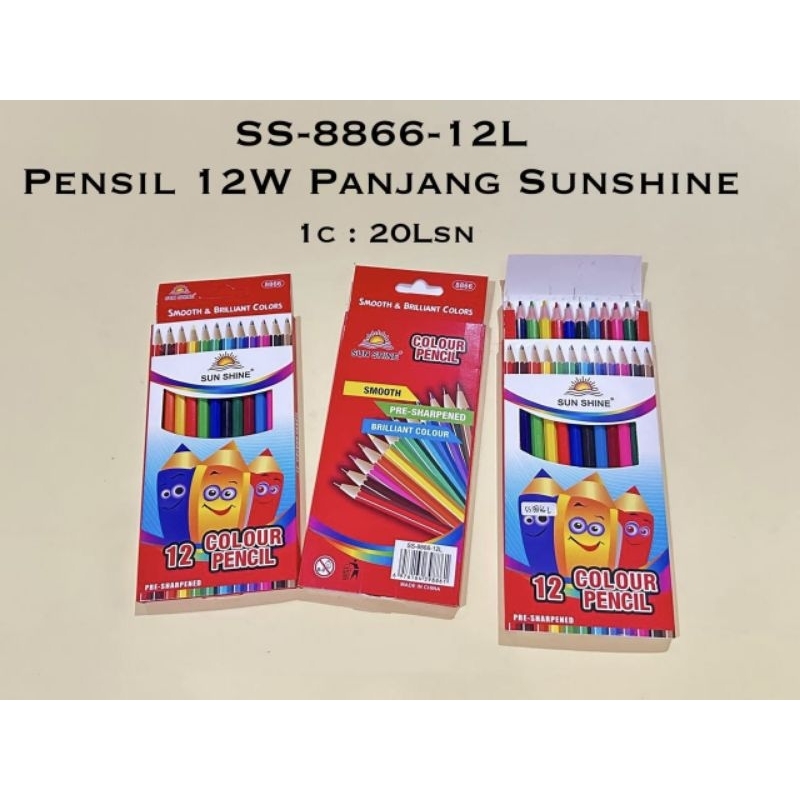 

PENSIL WARNA SS-8866-12L 12WARNA PANJANG SUNSHINE