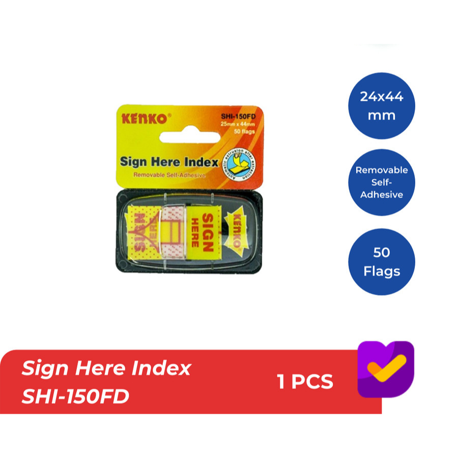 

KENKO SIGN HERE Sticky Flags / Memo Indeks SHI-150FD 25 Mm x 44 Mm