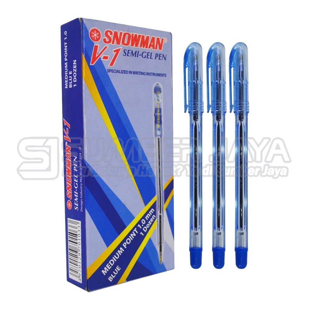 

Pulpen Pena Ballpoint Semi Gel Pen V1 Snowman 1 mm Warna