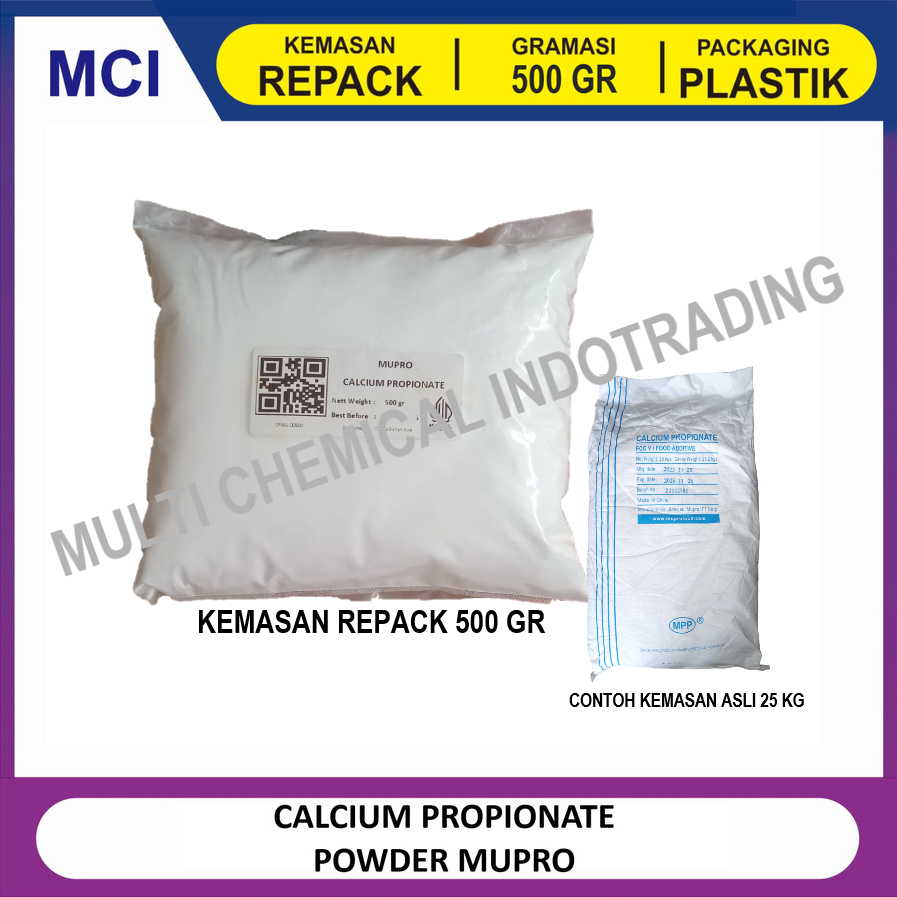 

CALCIUM PROPIONATE POWDER MUPRO PENGAWET MAKANAN FOOD GRADE - 500 GR