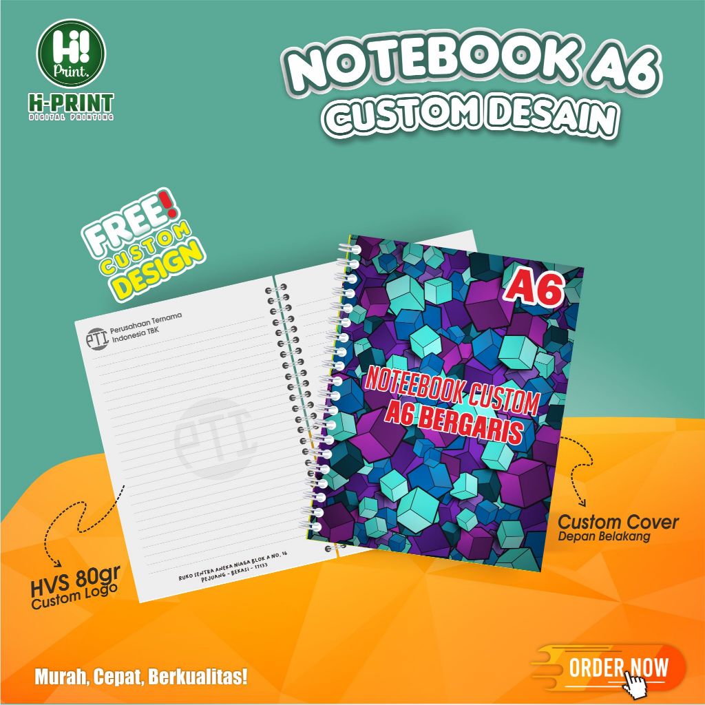 

Notebook a6 custom isi bergaris 100 halaman