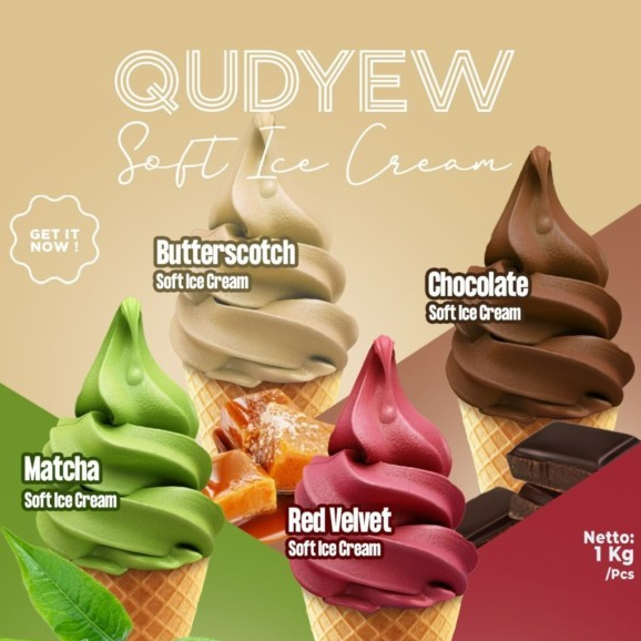 

Soft Ice Cream Qudyew Powder tiramisu blueberry choco malt cheese yoghurt 1kg premium bluberi coklat