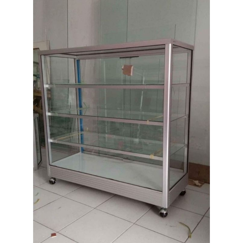 Etalase kaca seken ukuran 1 meter