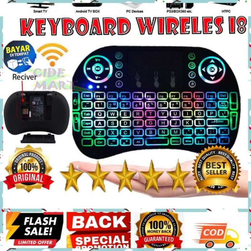 [Terbaru] Keyboard Mini Wireless Touchpad 2.4G - i8 Support PC, Laptop, TV BOX, Android, APPLE, MAC