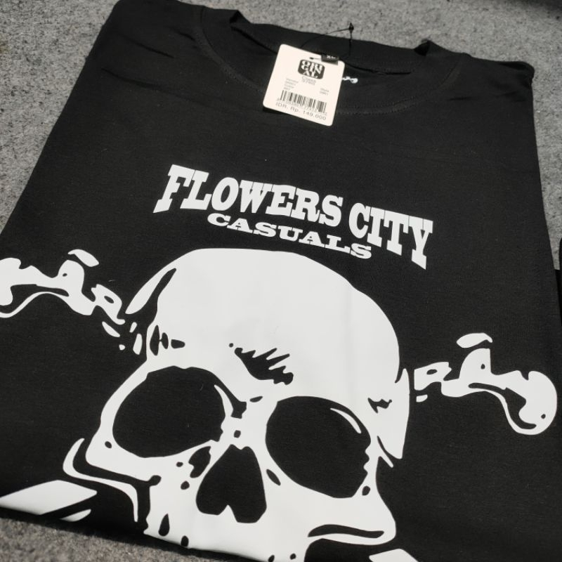 Tshirt Kaos Flower City Casual Hitam / Kaos Casual / Kaos Flower City M-XXL
