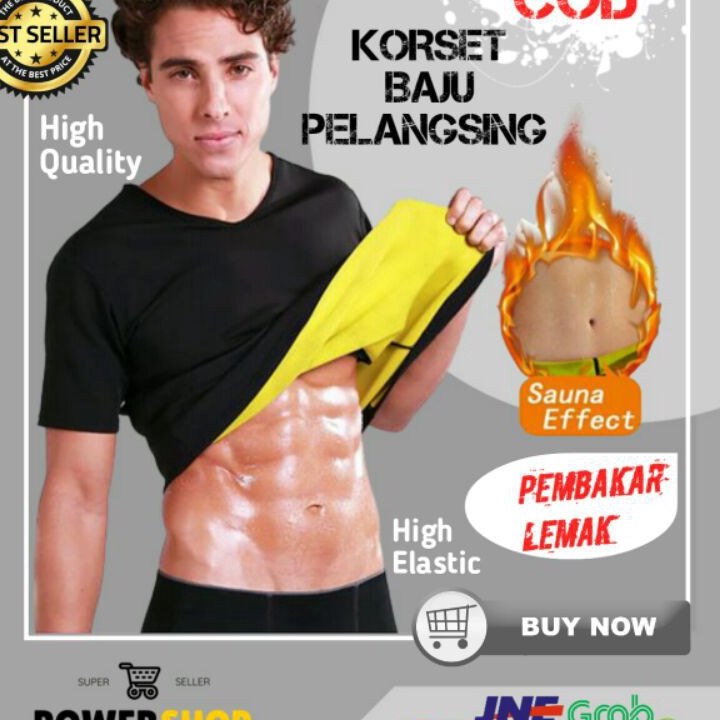 Terlaku KORSET BAJU SAUNA OLAHRAGA PRIA WANITA PENGECIL PERUT KORSET NEOTEX ORI ALAT GYM FITNES