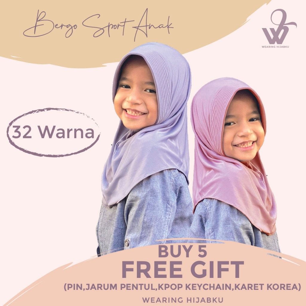 Jilbab Sport Volly Instan Hijab Sporty Instant Anak Jilbab Anak Instan Pet Antem Jersey Premium 32 W