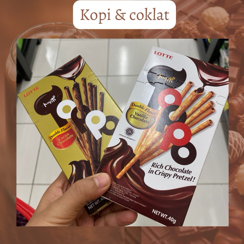 

BISKUIT LOTTE TOPPO COKLAT VANILA 40 gram