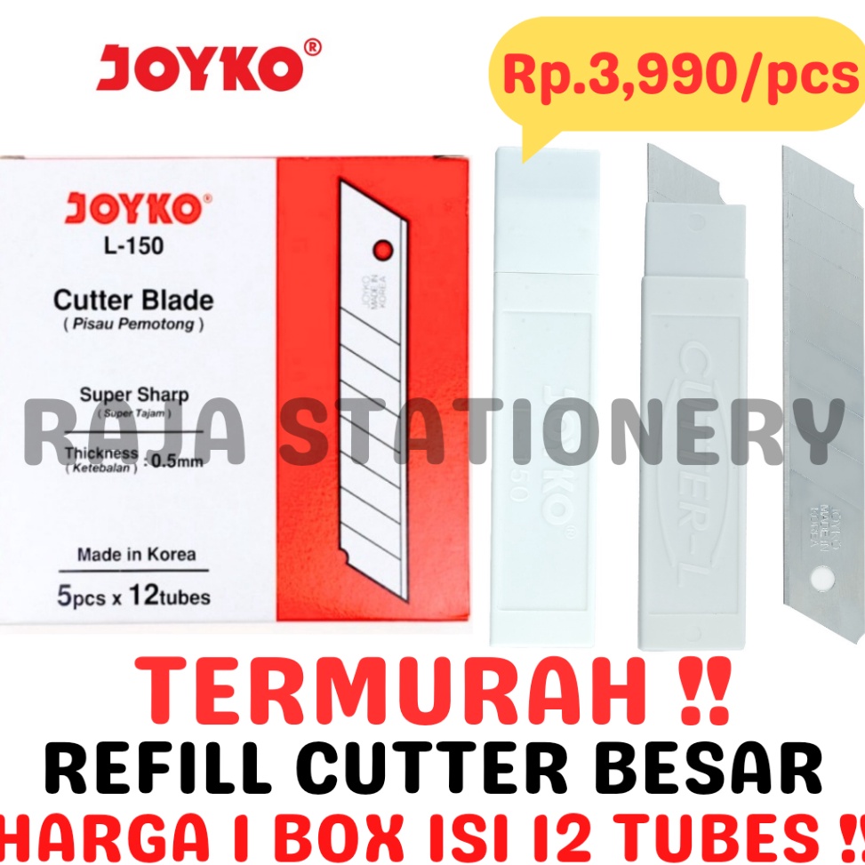 

KODE N7W2 JOYKO REFILL CUTTER BLADE ISI ULANG CUTTER ISI KATER JOYKO L5 BESAR PISAU L15 12PCS