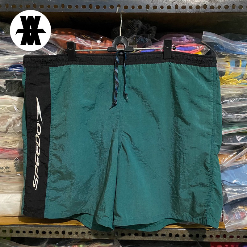 Vintage Speedo Side Logo Nylon Shorts