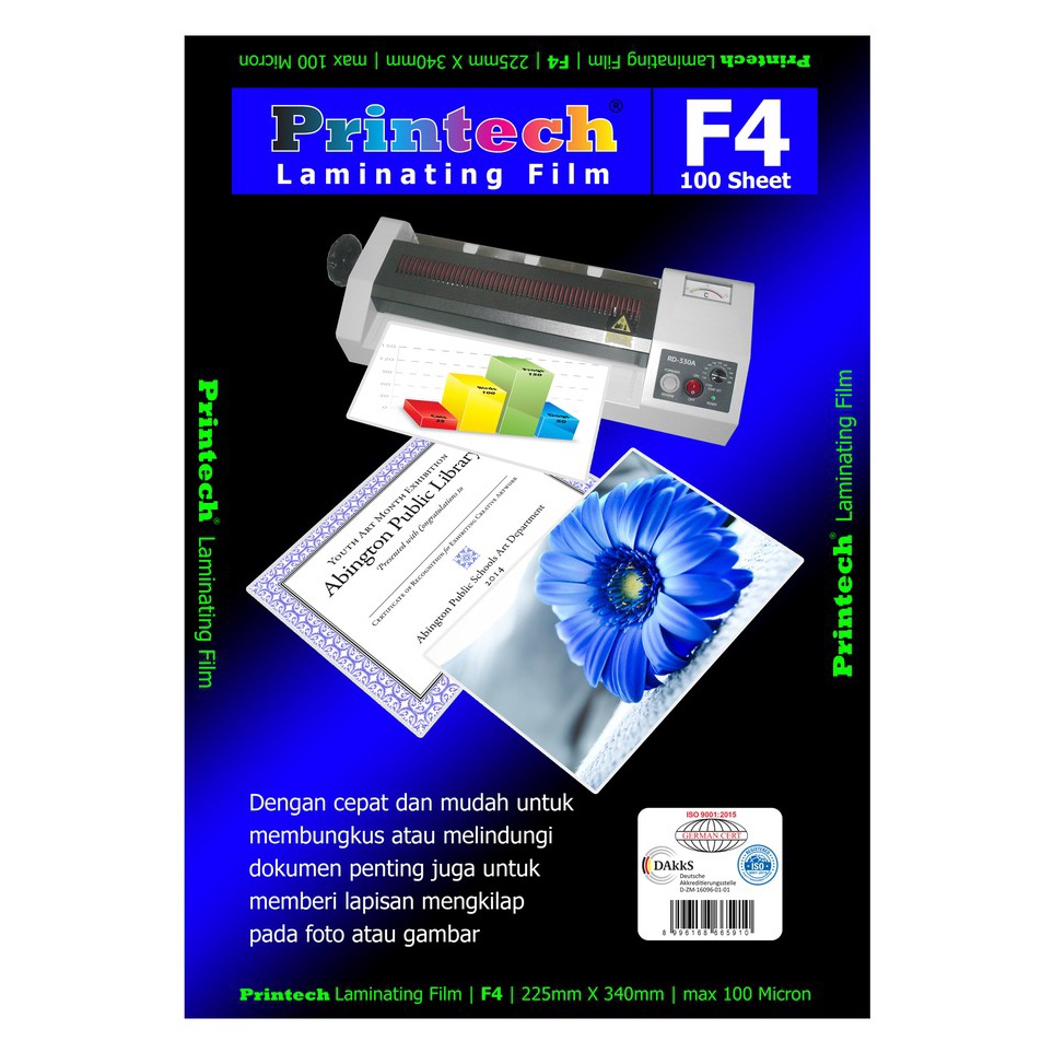 

KODE H53H PRINTECH Laminating Film Pouch Plastik Laminating F4 63