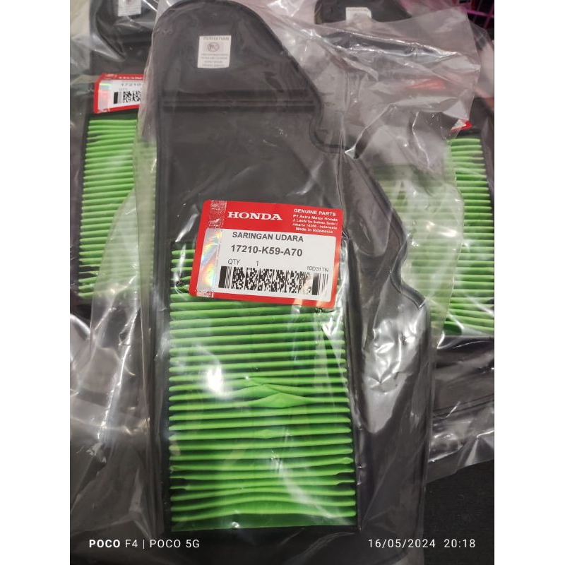 Saringan Udara K59, Filter Udara Honda Vario 150, PCX 150 K59