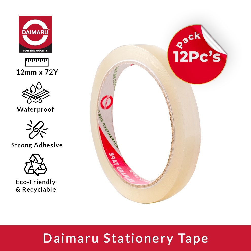 

KODE T97O Daimaru Stationery Tape Transparan 12 mm x 72 Yard Paket 12Pcs