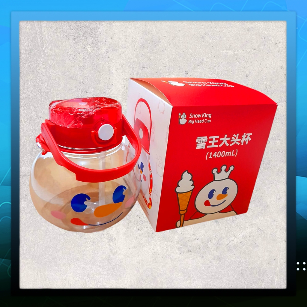 Botol Mixue Snowking 1400ml Botol Kepala Mixue Tumbler