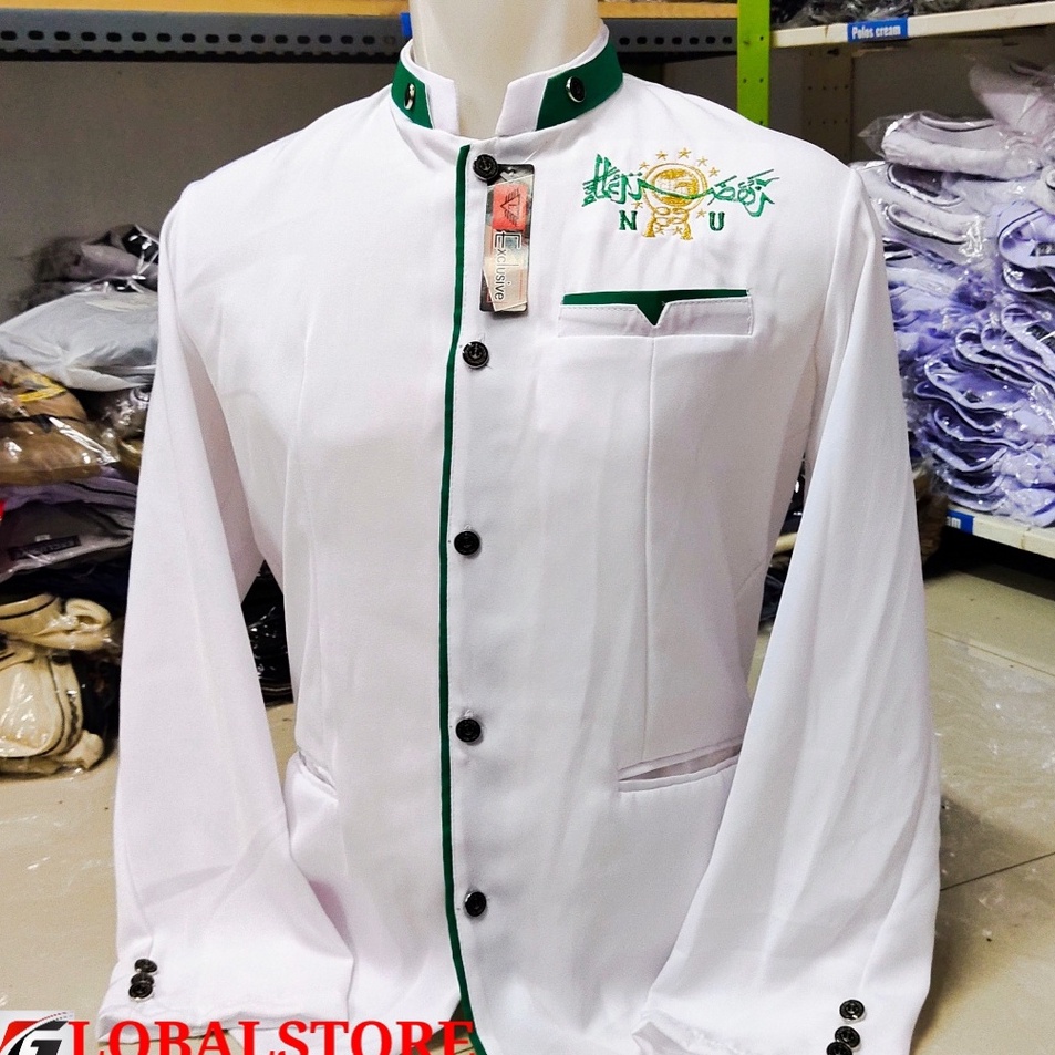 Kejutan Untung  Jasko Lis Bordir Logo NU  UKURAN BIG SIZE JUMBO  Warna Hijau  Fashion Muslim  Pakaia