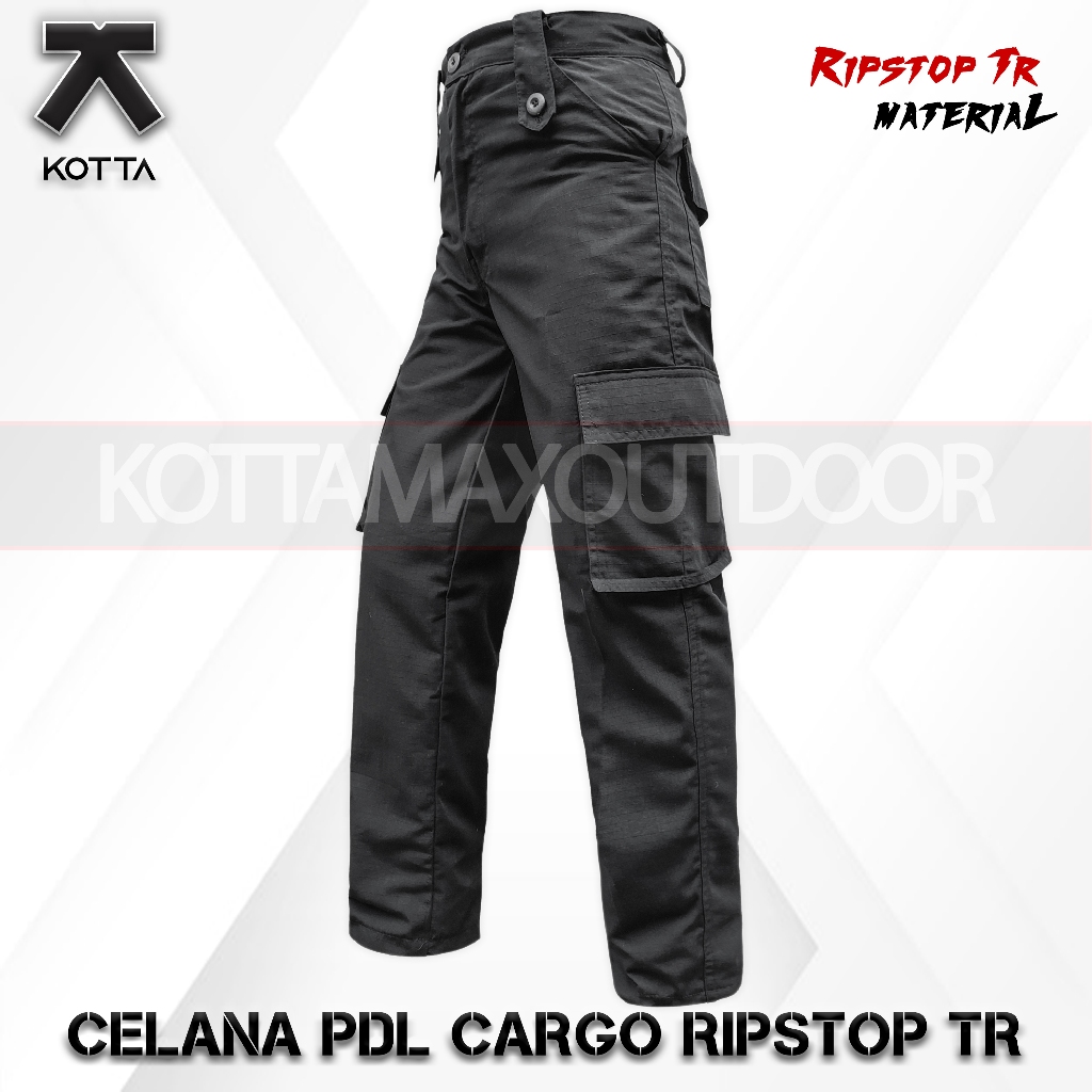 CELANA PDL HITAM PANJANG CARGO LAPANGAN KERJA SATPAM BRIMOB KERJA RIPSTOP PRIA WANITA