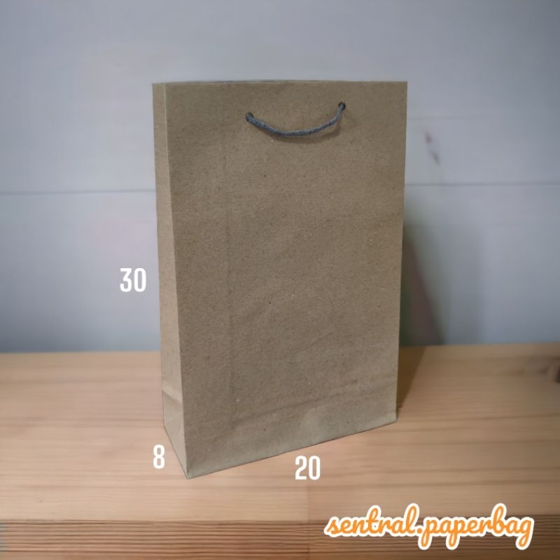 

paperbag polos coklat uk 20x10x30 sarung