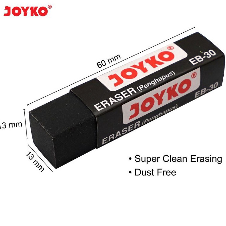 

KODE A65A Penghapus Joyko Tanggung Hitam Eb3 1pak3pcs