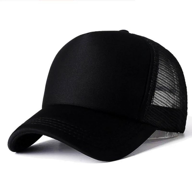 TOPI JARING - TOPI POLOS - TOPI TRUCKER - TOPI POLOS HITAM - TOPI TRUCKER POLOS - TOPI PRIA KEREN - 