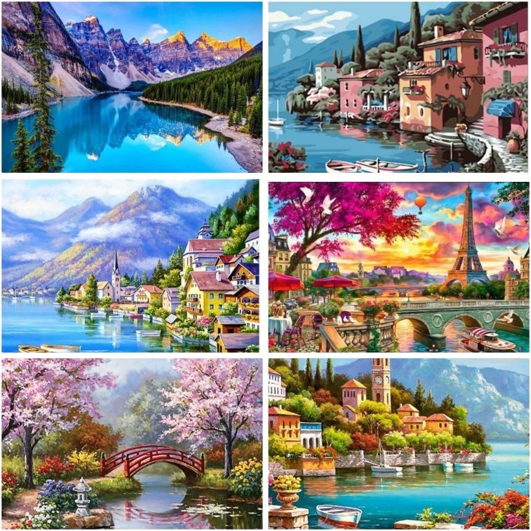 

KODE X76B DIY Canvas Painting By Numbers Kit Lukisan Kanvas Cat 4 X 5CM