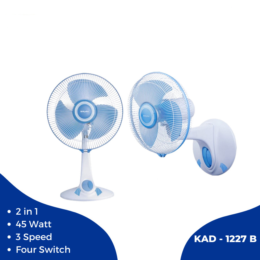 MIYAKO Kipas Angin Meja & Dinding KAD 1227 B GB - Wall & Desk Fan KAD 1227 B GB