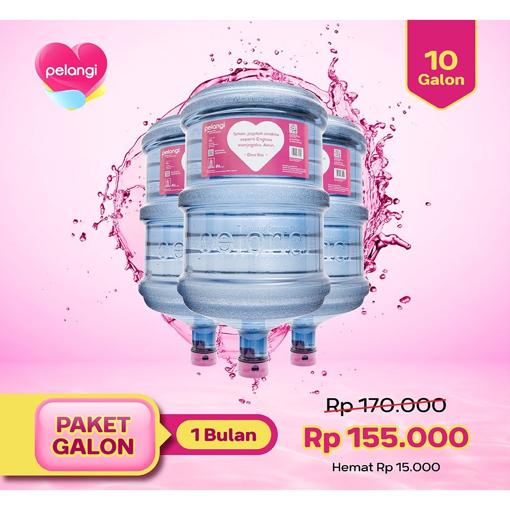 

PELANGI - Paket Galon 1 Bulan (10 Galon)