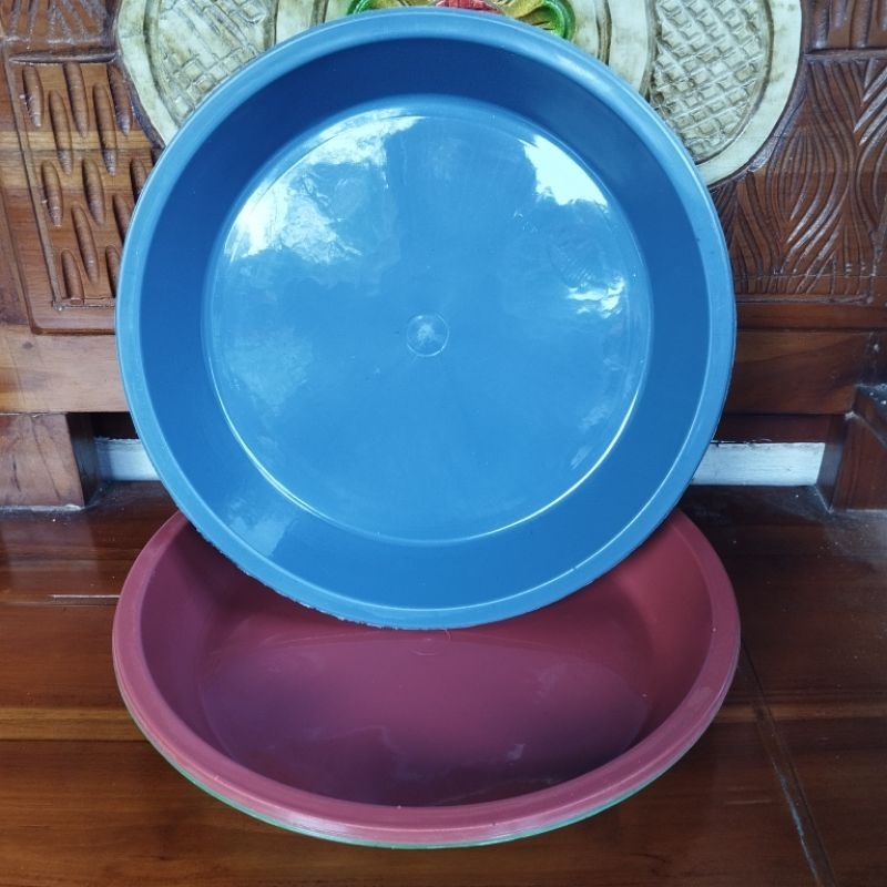 nampan plastik bulat motif polos 30 / lengser plastik / lengser bulat