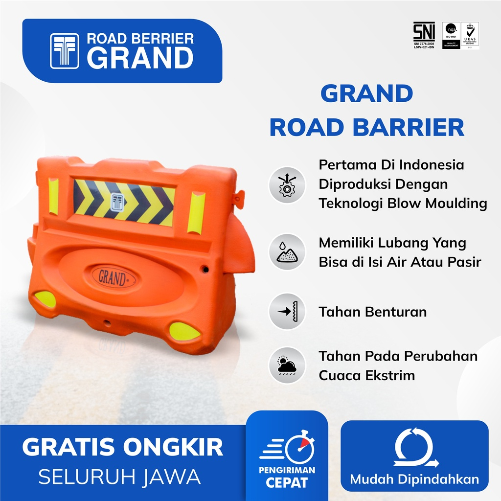 Grand Pembatas Jalan Barrier System Road Water Barrier Pembatas Jalan / Road Barrier