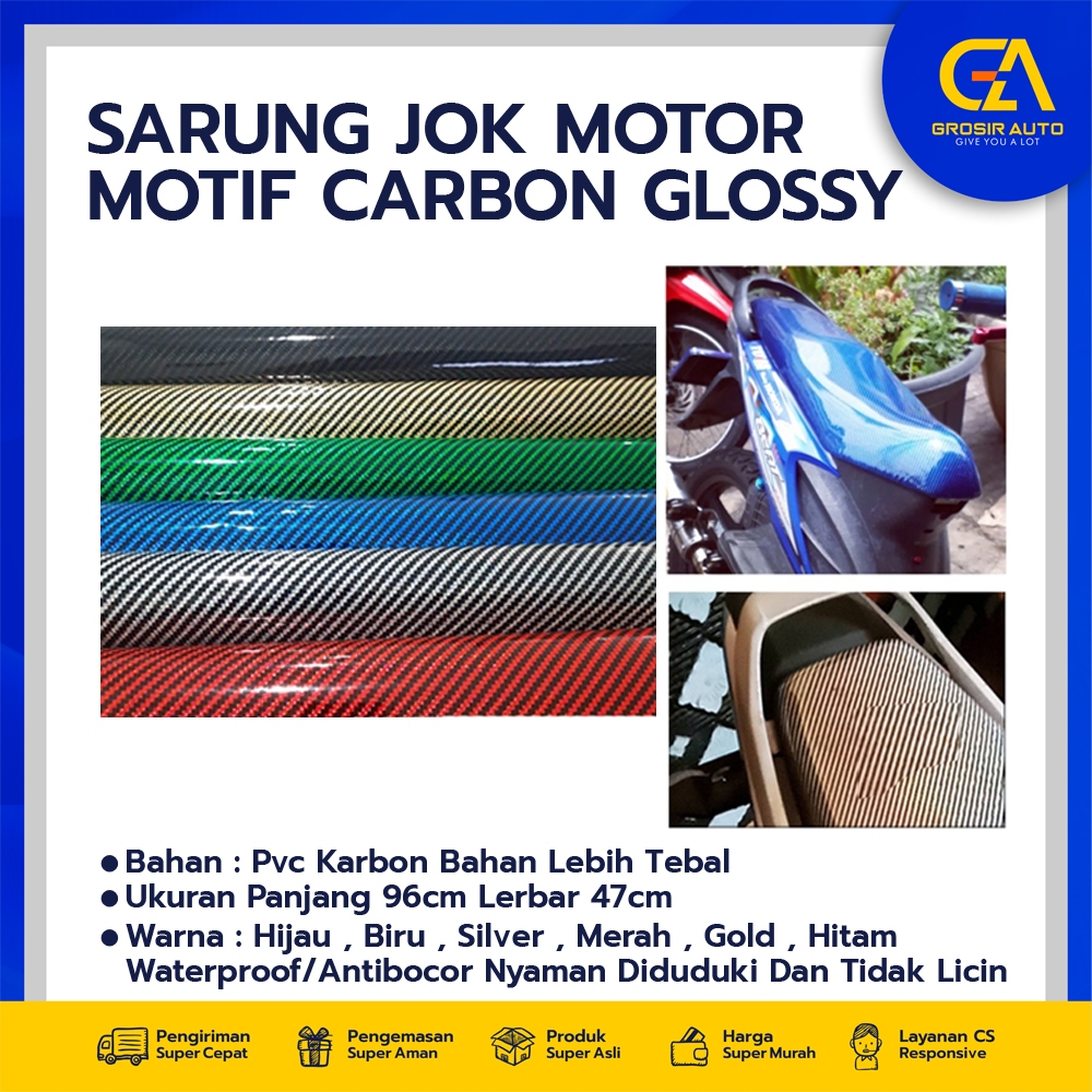 Promo Kulit Jok Carbon Biker / Sarung Jok Karbon Universal / Jok Karbon Motor Beat Vario Scoopy Rx