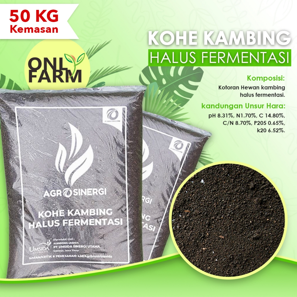 Kemasan 50Kg Kohe Kambing Fermentasi Halus