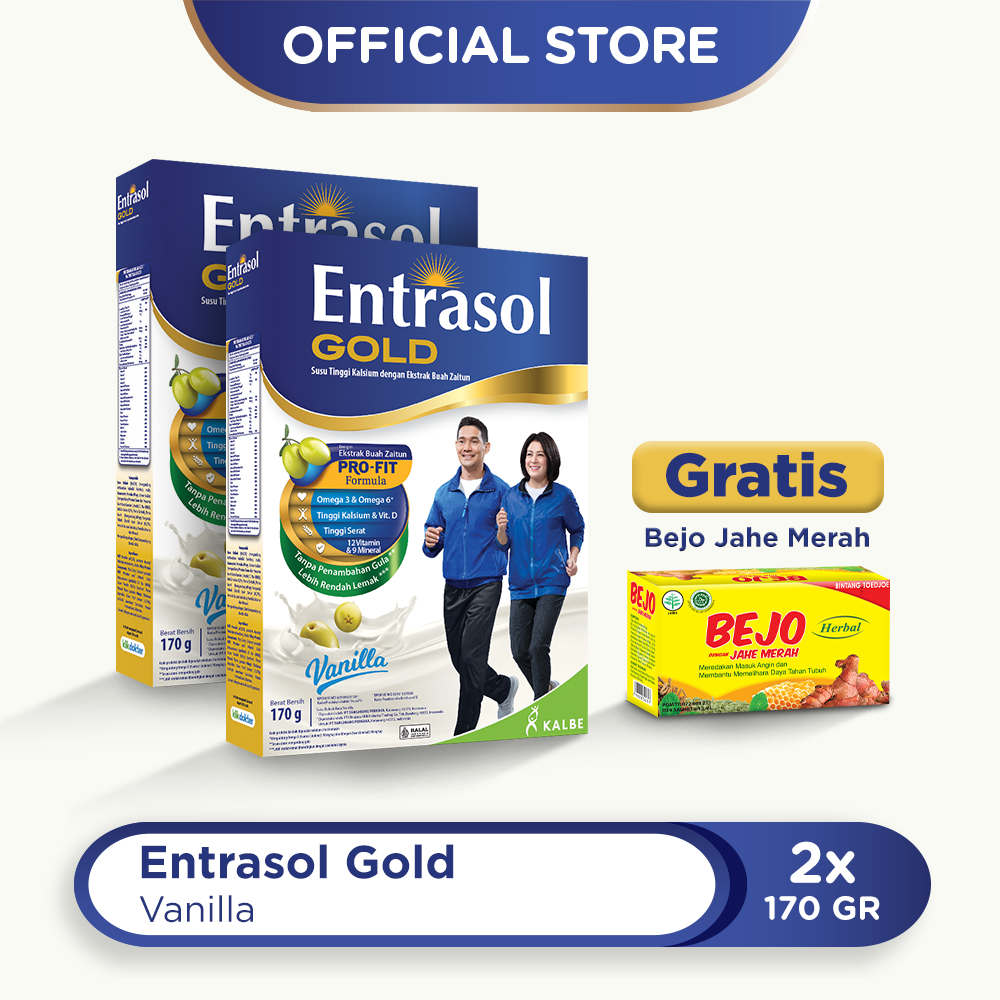 

Buy 2 Entrasol Gold Vanilla 170g Free Bejo Jahe Merah