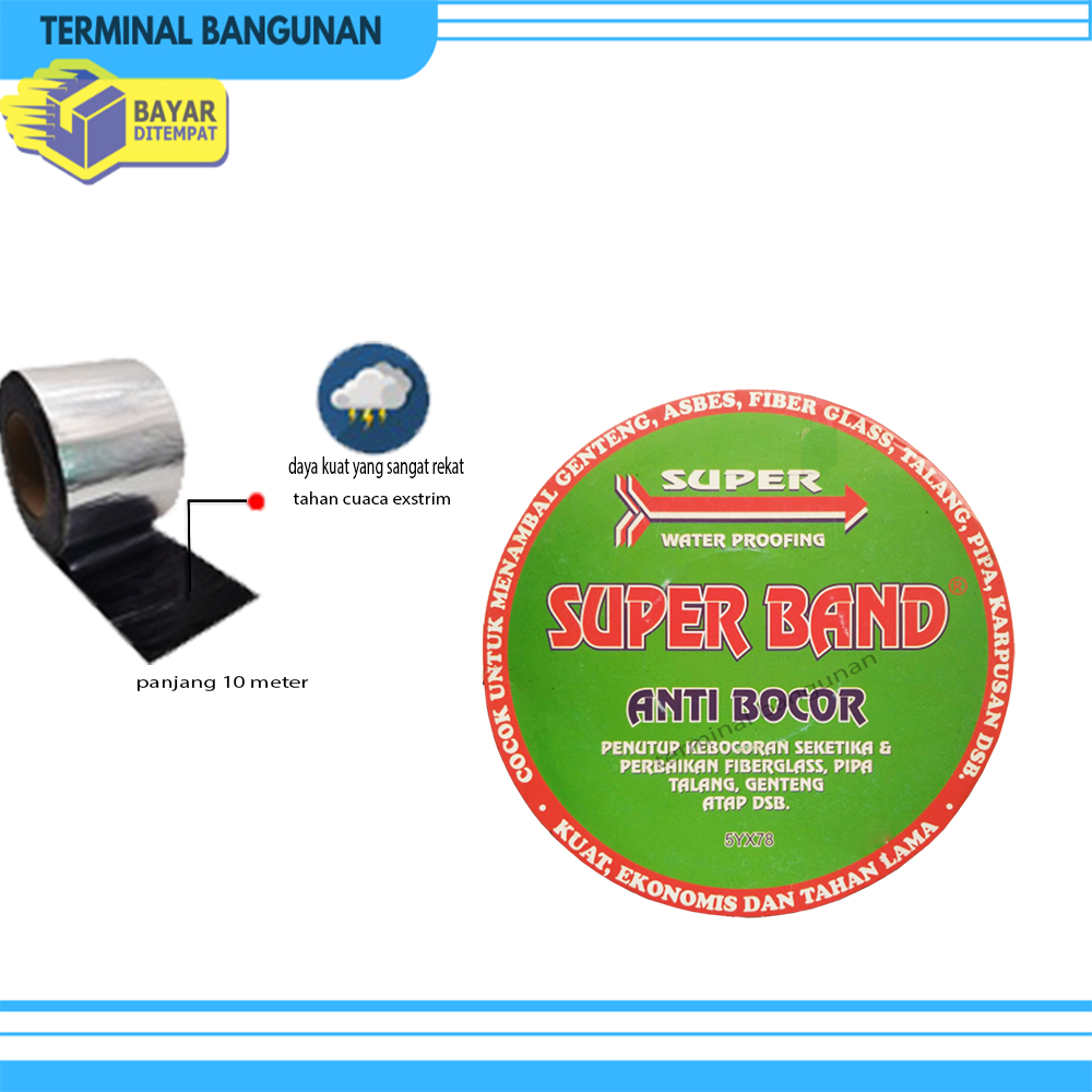 SUPER BAND Lakban Anti Bocor Flinkote Water Proofing 10 Meter