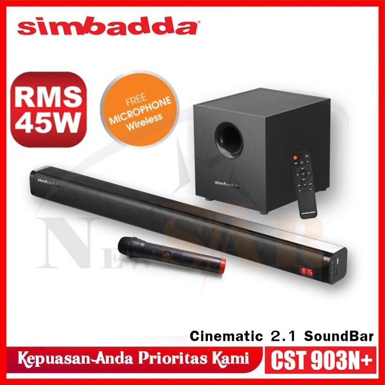 SIMBADDA CST 903N+ - Soundbar Speaker 903 N+ Karaoke Bluetooth Bass Subwoofer