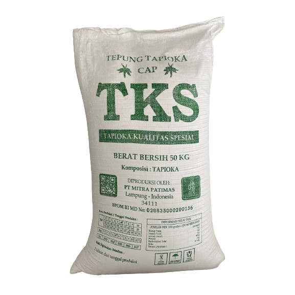 

Tepung Tapioka Halus Cap TKS. Kualitas Spesial. Hasil maksimal untuk bahan pembuat makanan.ready stock kemasan 50 Kg
