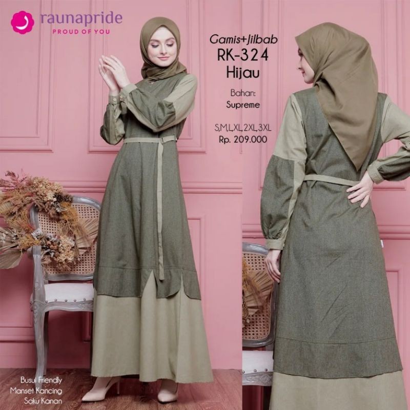 RAUNA GAMIS DEWASA RK 324 HIJAU DEFECT