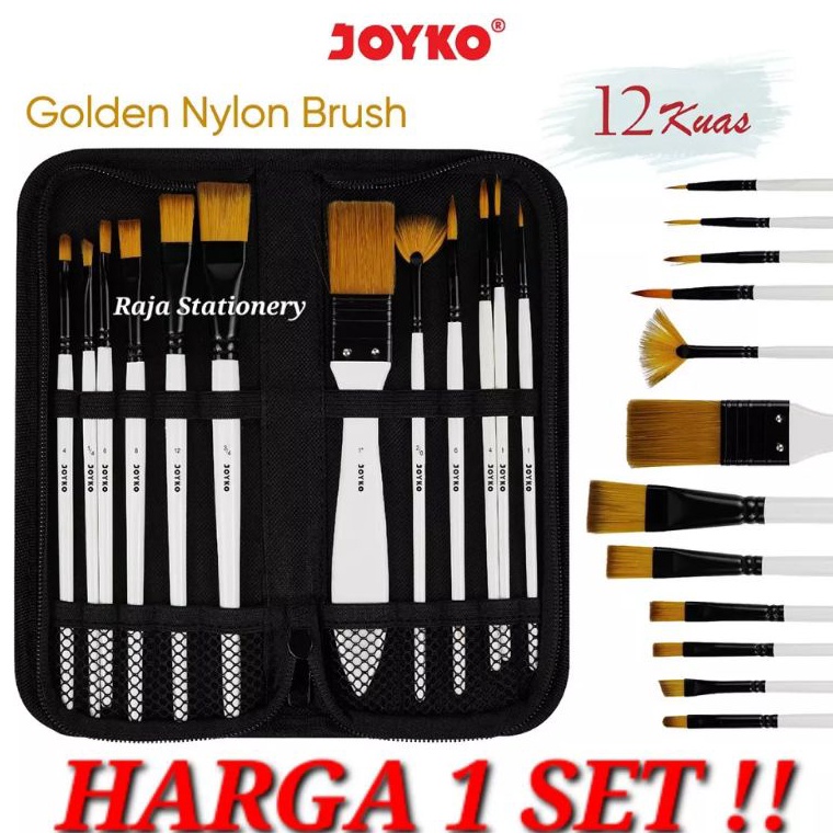 

KODE O38C PERSET Joyko Art Brush SET Set Kuas Lukis Cat Acrylic Watercolour BRS18