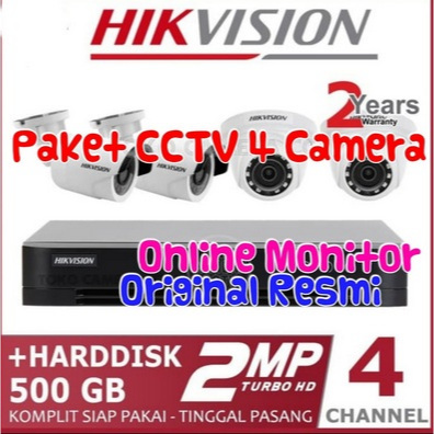 Paket cctv 4 Camera Hikvision 2mp siap pakai