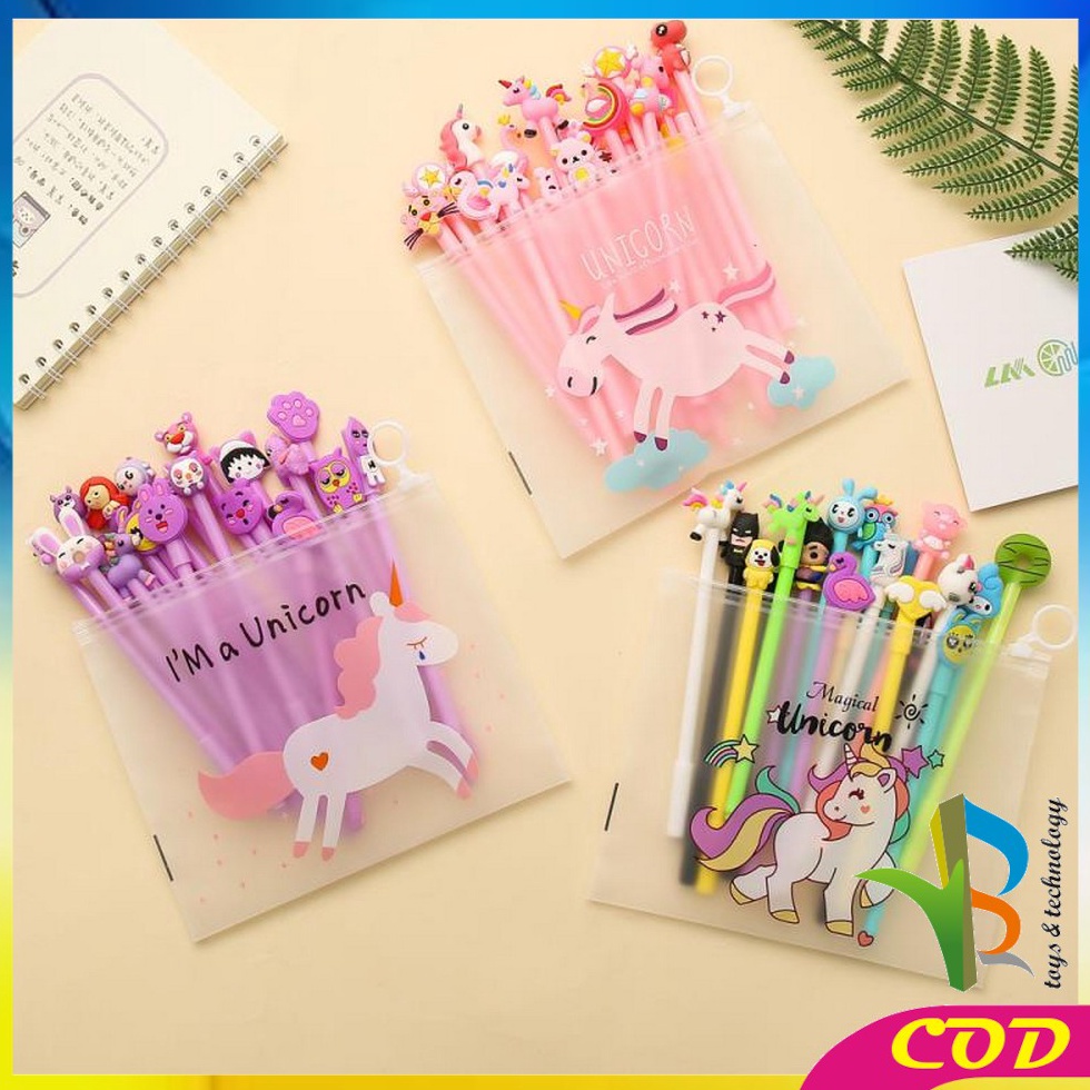 

KODE F54U RBA15 Pulpen Gel Karakter Lucu Set Isi 2PCS Pena FREE Zipper Pouch Tempat Pensil Transparan Murah
