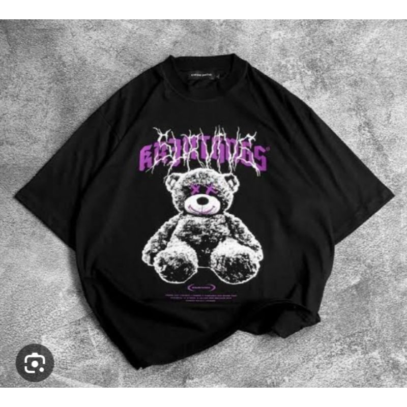 Kaos Oversize Snow Bear Hitam