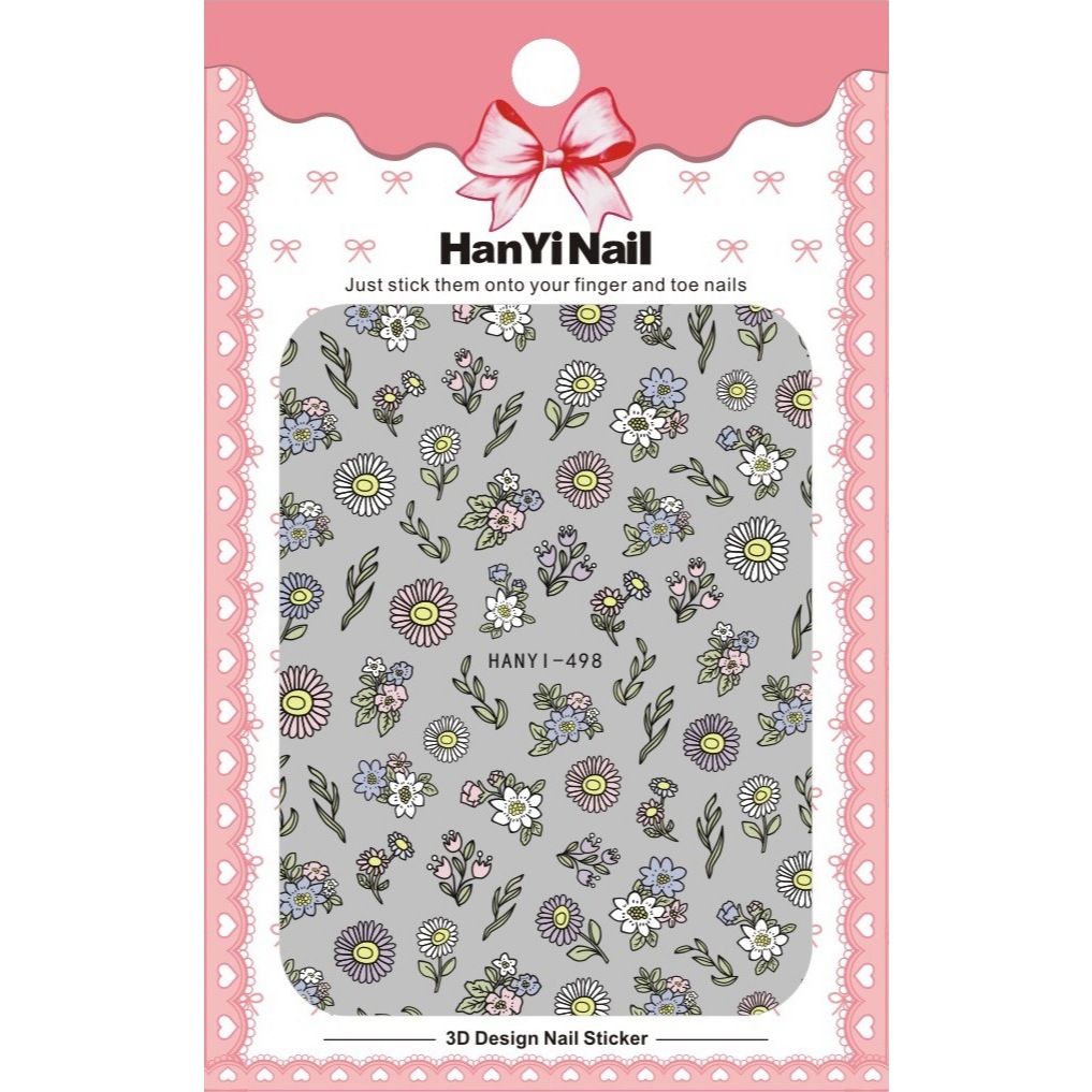 Pretty Doodle Flower Ultra Thin Nail Sticker Stiker Kuku Bunga Cantik Nail Art Craft Jurnal HY498