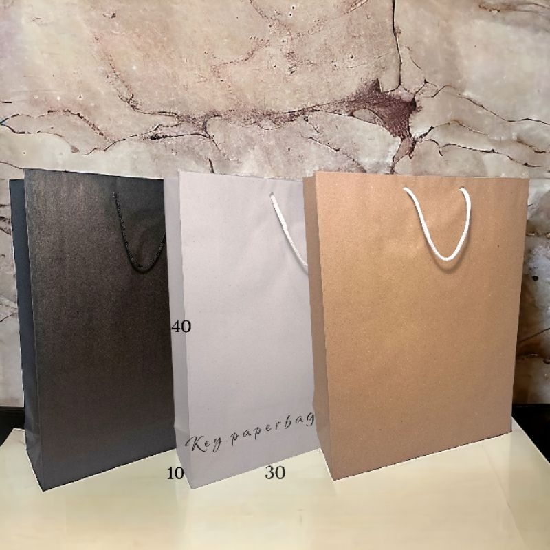 

Paper Bag Uk 30x40 Polos Hitam, Putih, Cokelat