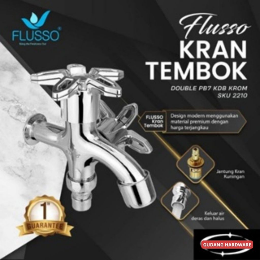 flusso kran air double / kran shower panas dingin type 2210 handle baling original