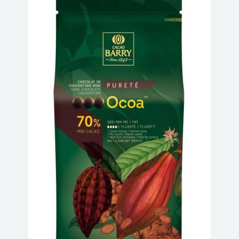 

Cacao Barry Dark Couverture Chocolate 70% 200gr coin button coklat cokelat