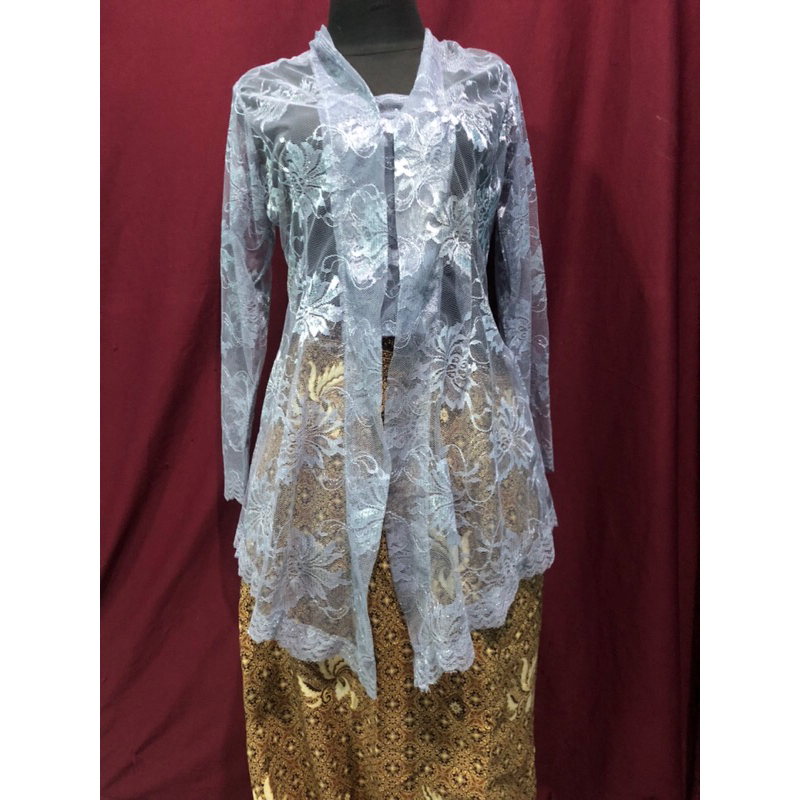 kebaya abu 1 stel