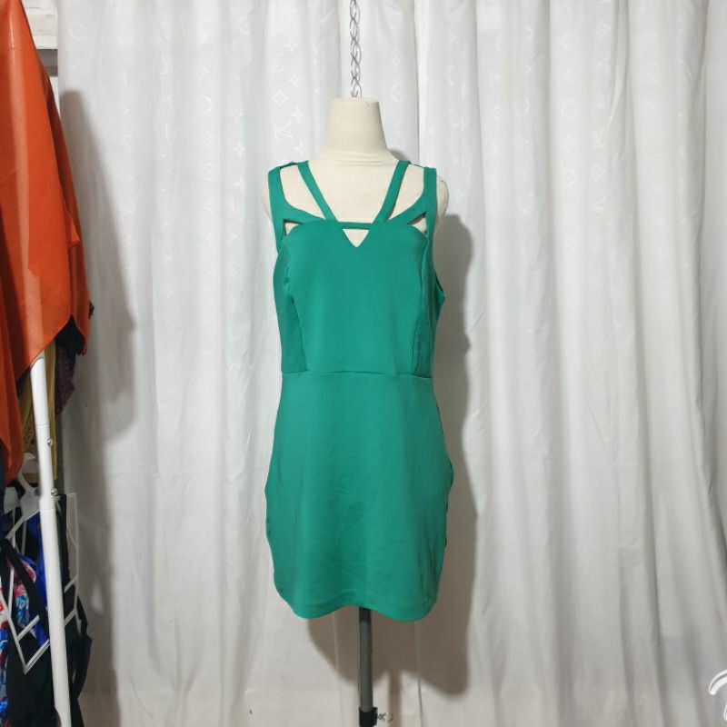 Body suit dress hijau emerald