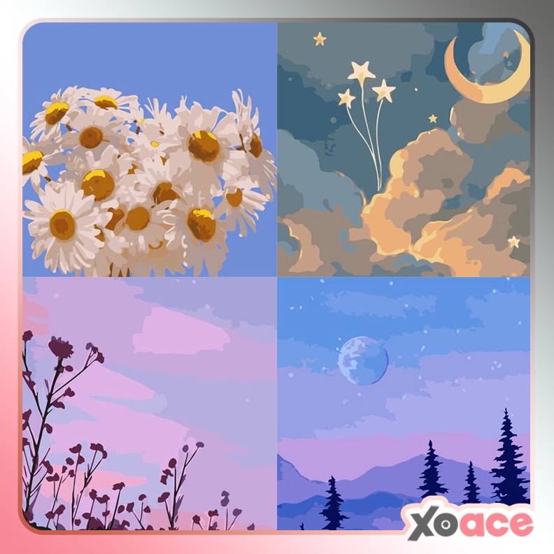 

KODE O19H Canvas Paint By Number Kit Digital Oil Painting DIY Lukisan 2 x 2 Seri H