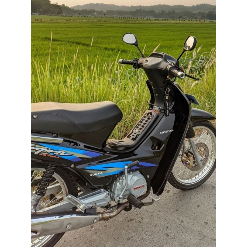 Striping Lis sticker standar ORI honda supra 1998 hitam lis biru stiker supra biru 1998 supra 100